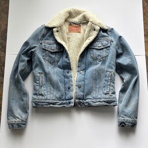 Levi's Cream Sherpa Lined Jacket